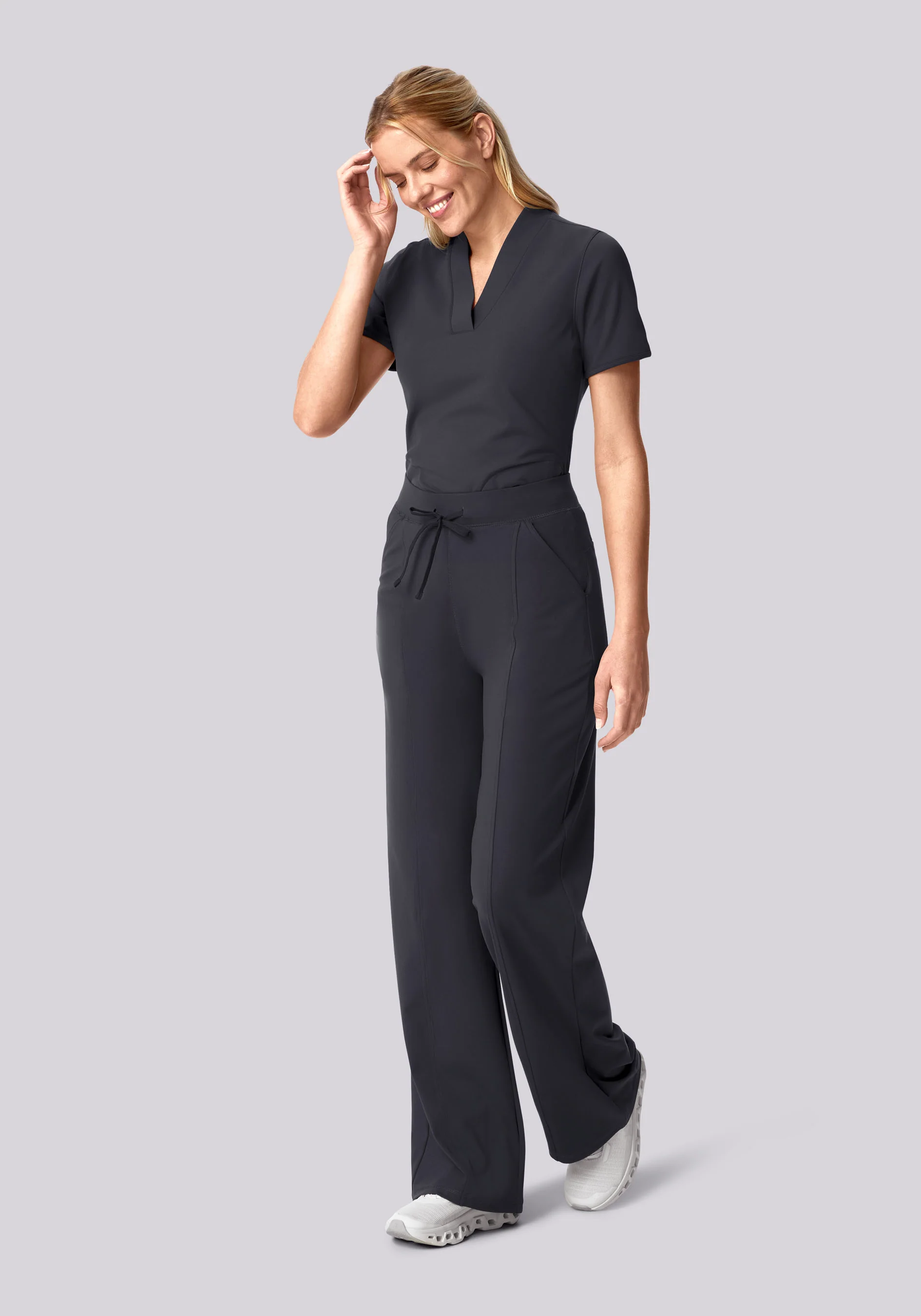 Soft Stretch High Waisted Wide Leg Pewter - Image 2