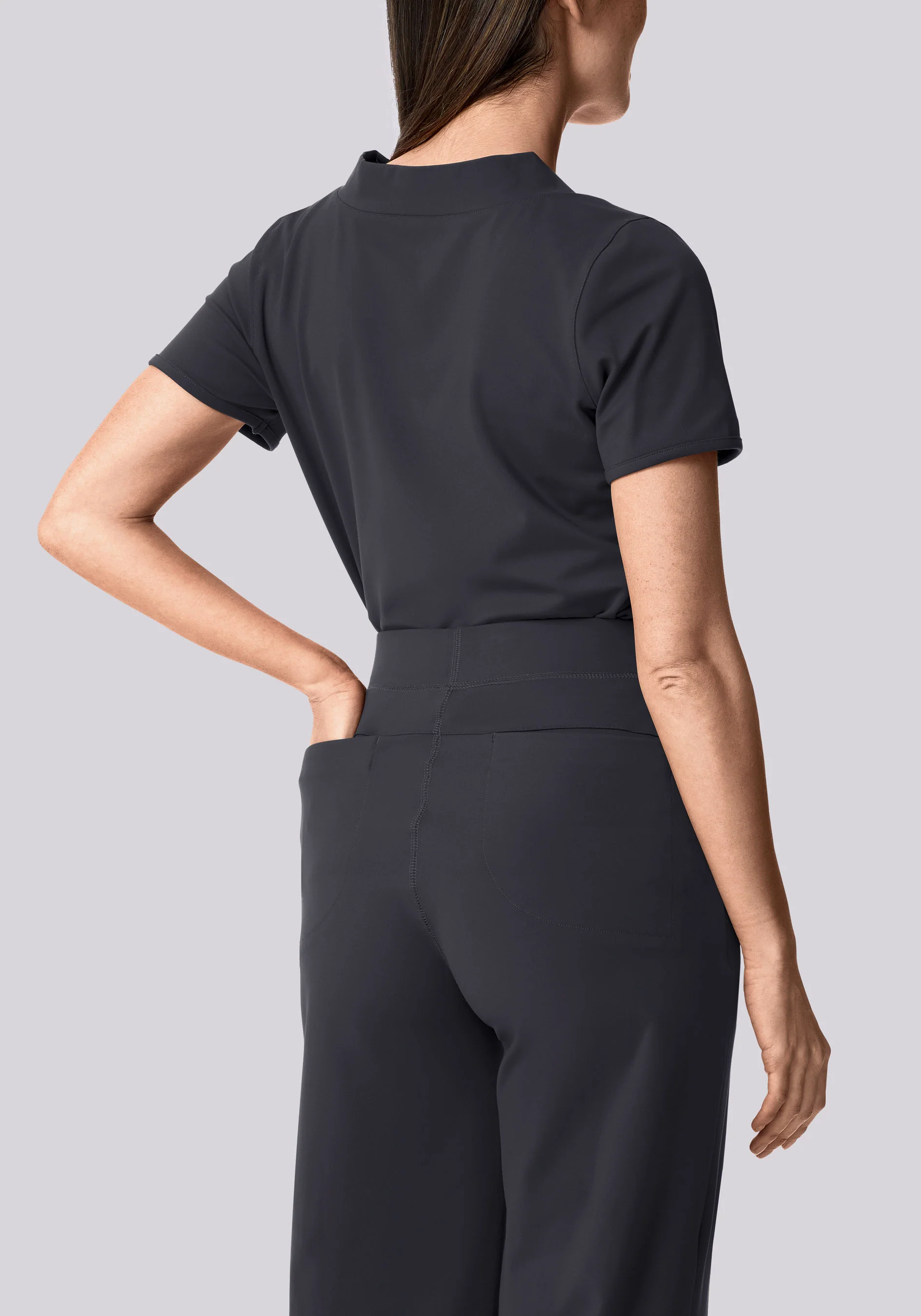 Soft Stretch High Waisted Wide Leg Pewter - Image 6
