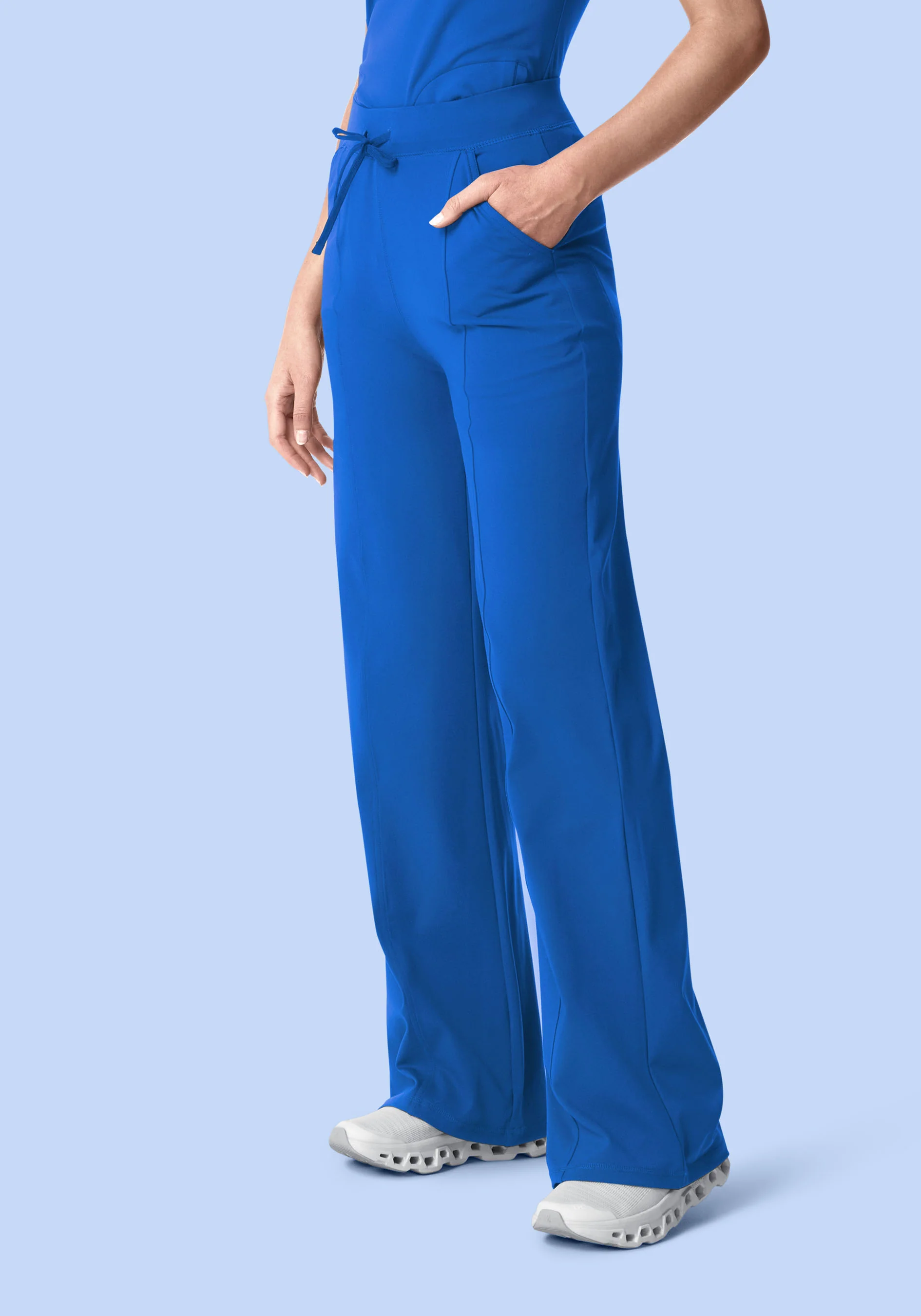 Soft Stretch High Waisted Wide Leg Royal Blue - Image 4