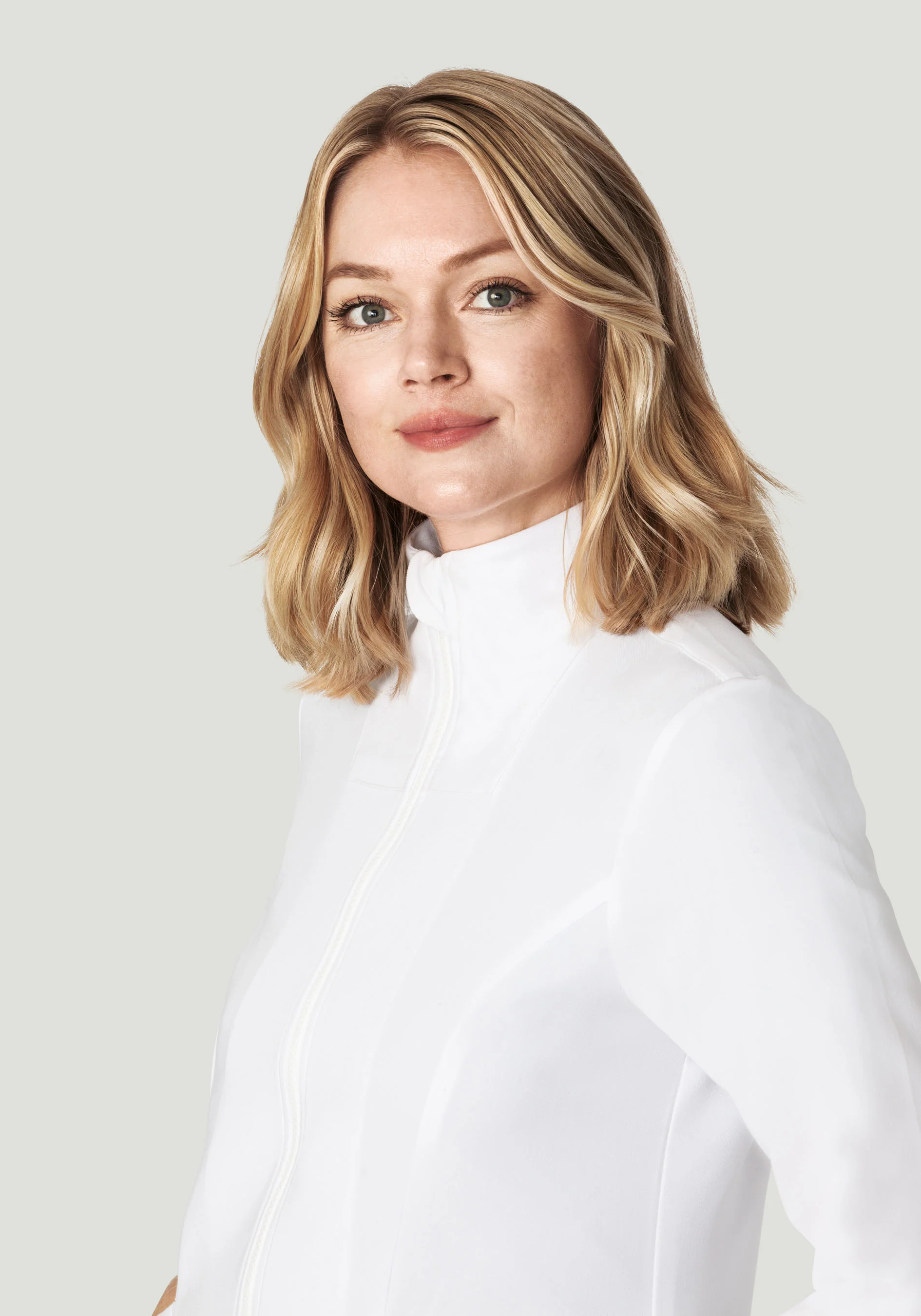 Women's Modern Scrub Jacket White - Image 2