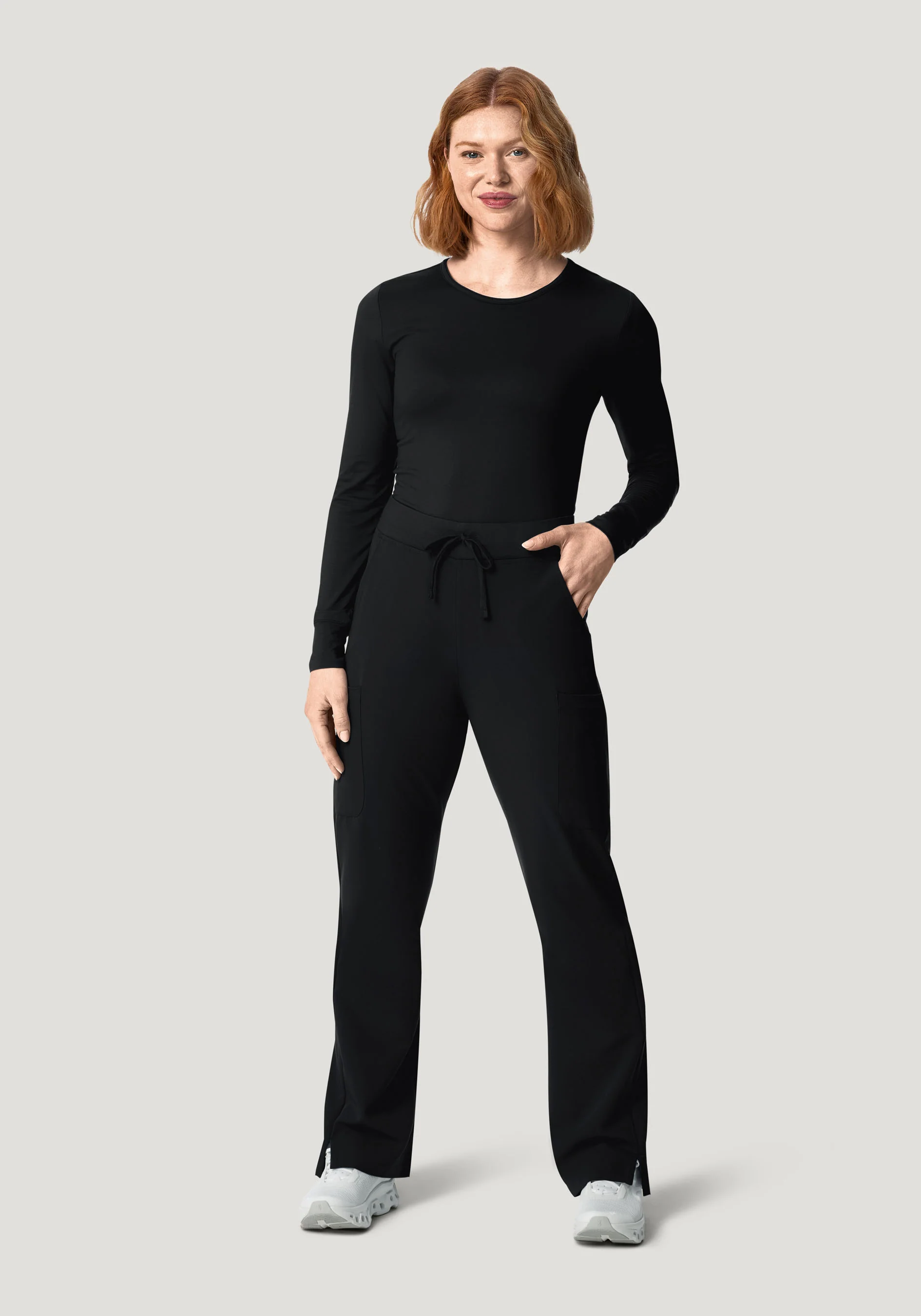 Women's Soft Knit Underscrubs Black - Image 3