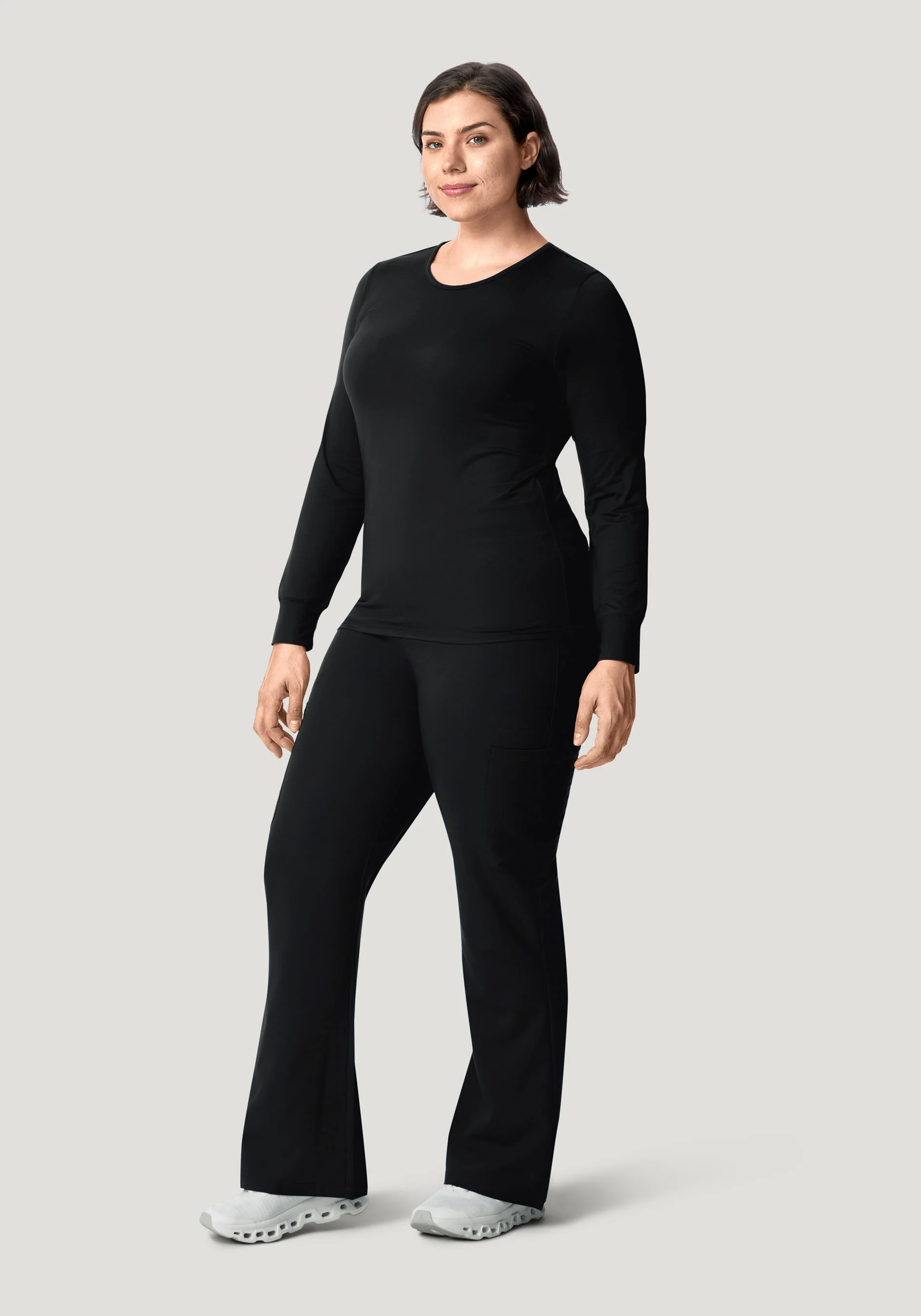 Women's Soft Knit Underscrubs Black - Image 6